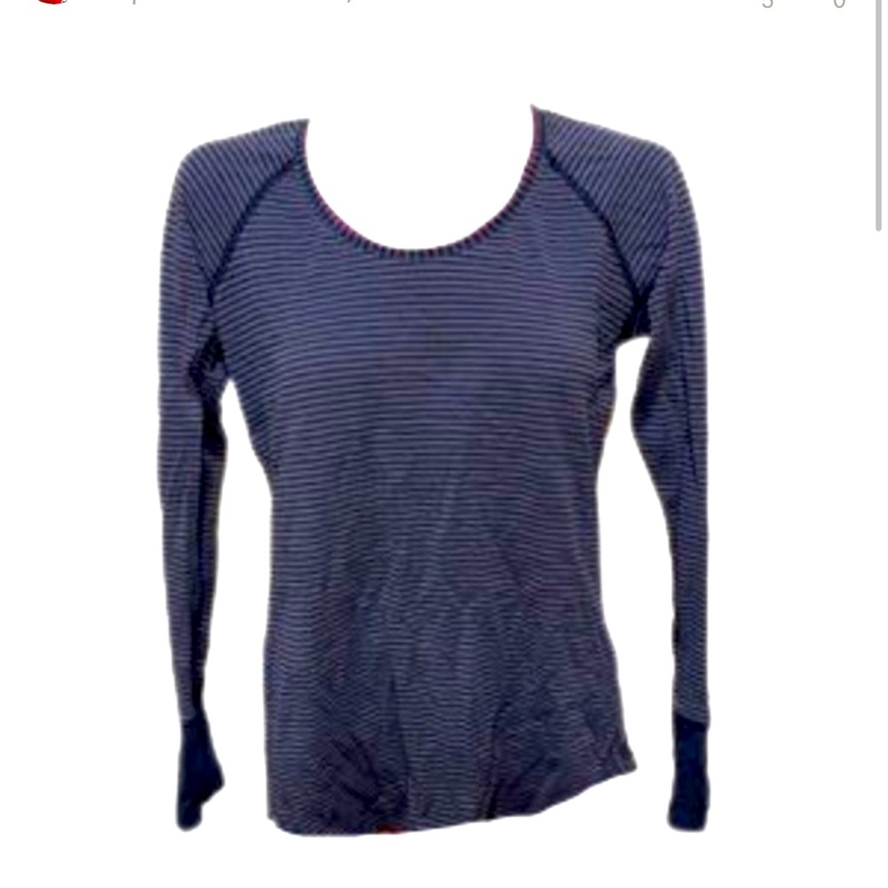 LuLulemon reversible long sleeve gray striped shirt, Sz S